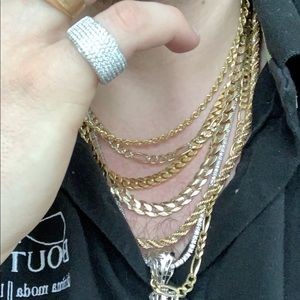 Moda Jewels Accessories - 18k Solid 2 Tone White/Yellow Gold Rope Box Chain Moda Jewels Accessories - 18k Solid 2 Tone White/Yellow Gold Rope Box Chain